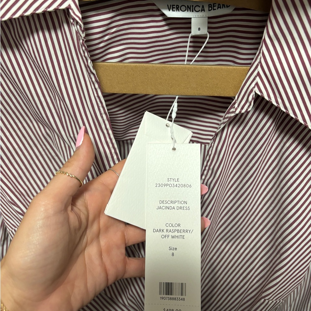 Veronica beard Jacinda Striped Poplin Dress size 8 NWT